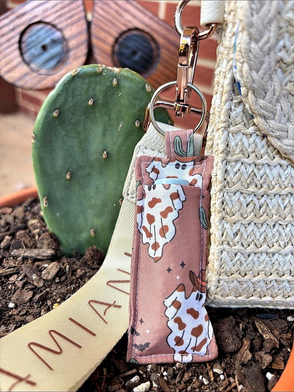 Cowboy Ghost Keychain Chapstick Holder